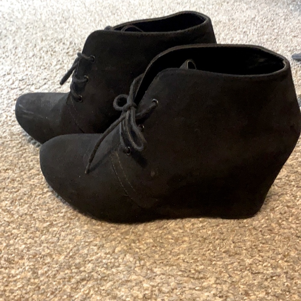 Bootie Wedge Black Heel